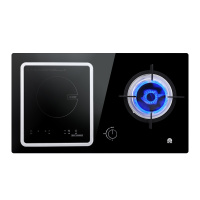 容声(RONGSHENG)燃气灶气电两用灶煤气灶电磁炉嵌入式一电一气双灶4.8KW大火力黑晶钢化玻璃RQ908天然气