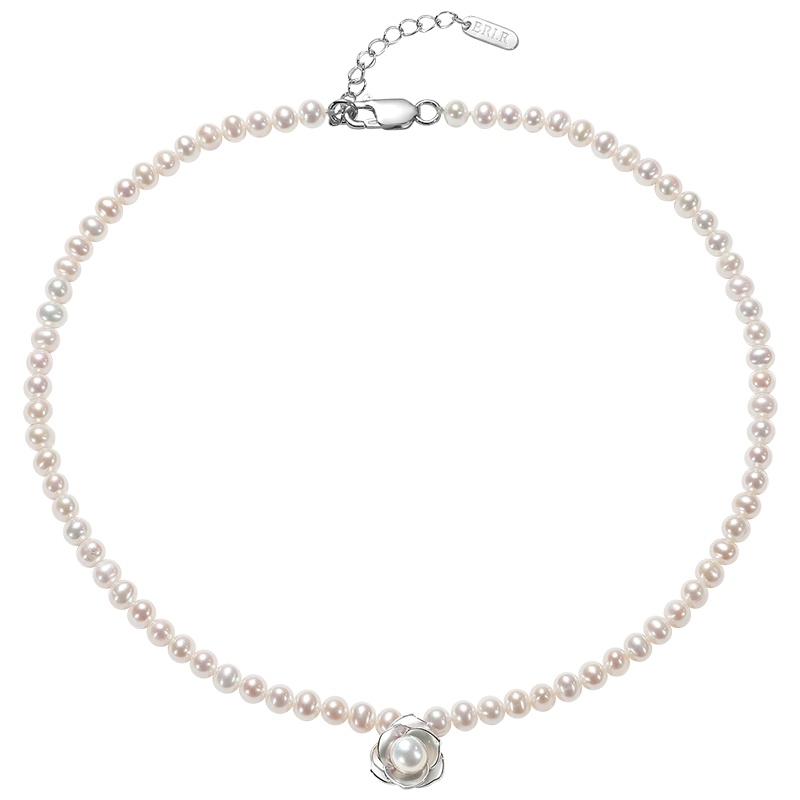 佰色传情淡水珍珠项链短复古法式小众设计锁骨链choker项圈百搭