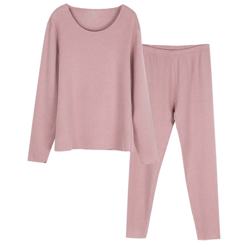 红豆居家(Hodohome)无痕保暖 女士棉莫色纺秋衣秋裤磨毛加厚保暖纯色秋冬打底保暖套装