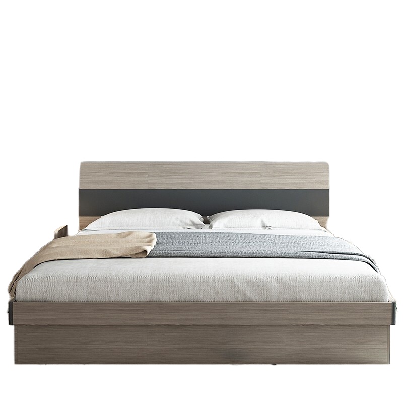 木月 双人床现代简约主卧储物床1.5米轻奢板式床1.8北欧经济高箱收纳床