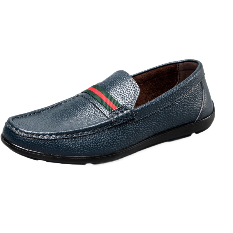 奥康男鞋春秋季休闲皮鞋男士套脚驾车鞋潮流豆豆鞋男