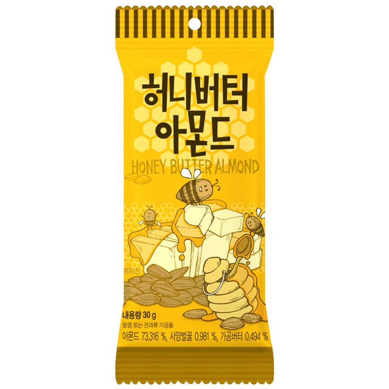 汤姆农场(Tom's Farm)蜂蜜黄油味扁桃仁 30g/袋 进口坚果 巴旦木杏仁 休闲零食 韩国进口