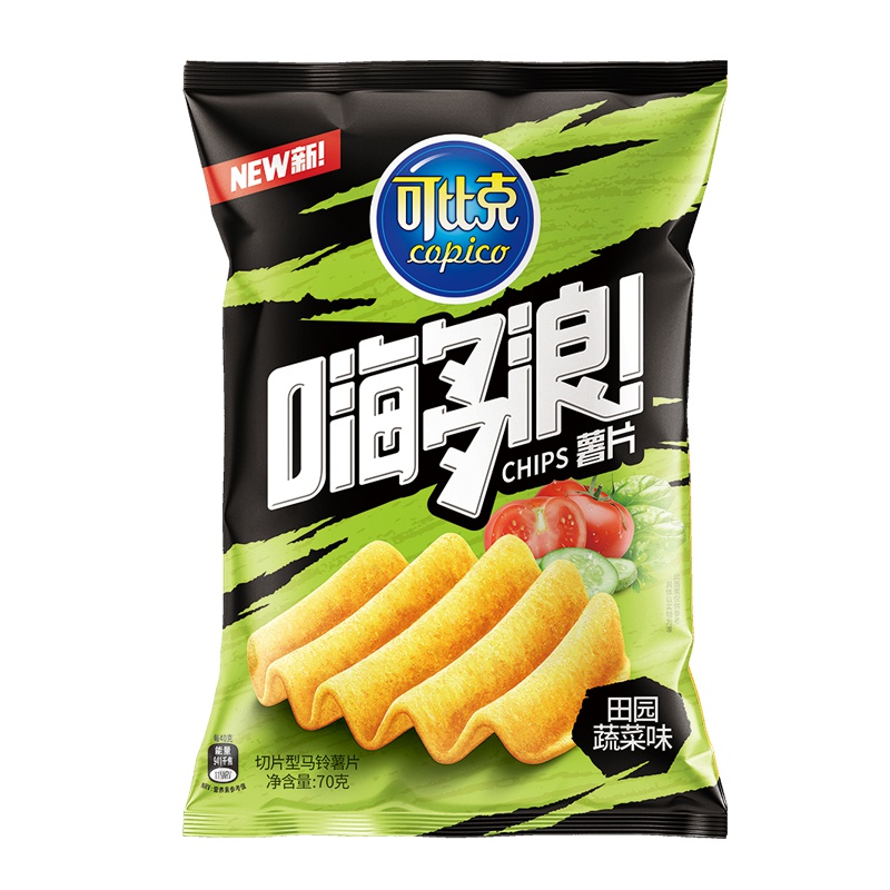 可比克 薯片 嗨多浪田园蔬菜味40g/袋 (膨化食品)