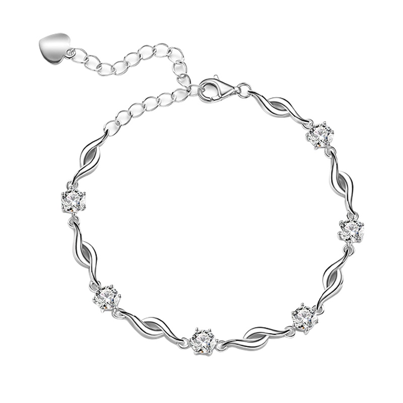 朴希/BUTRY 纯银手链女ins小众设计水晶之恋手镯情人节礼物送女友生日礼物送闺蜜