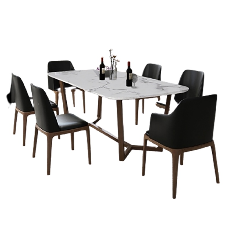 意大利人造大理石餐桌符象长方形网红轻奢风1.6米8人台面定制北欧歺桌