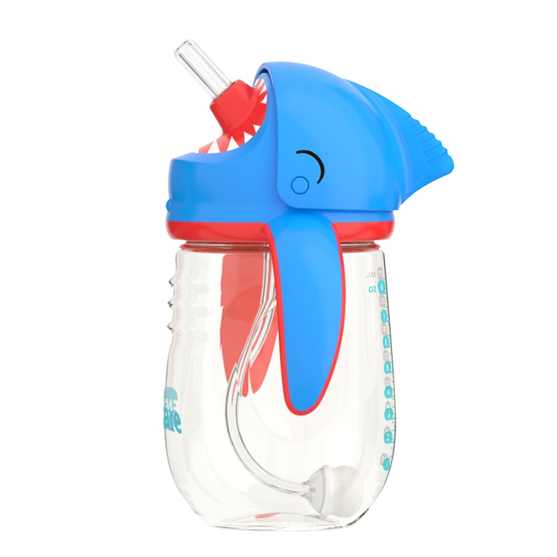 伊斯卡尔(Easy Care)160mlPPSU儿童水杯婴儿学饮杯幼儿园宝宝防漏防喷耐高温吸管杯蓝色