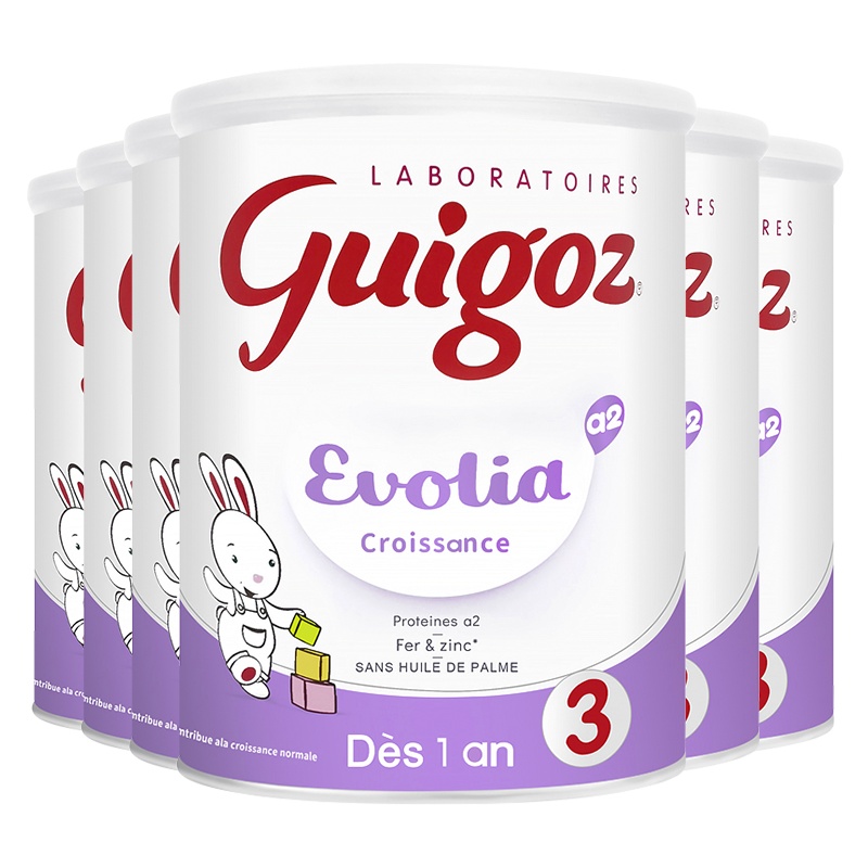 法国进口古戈氏guigoz 3段奶粉 A2蛋白配方小乖兔紫罐1-3岁800g*6罐装