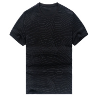 布先生短袖T恤 丝光棉夏季潮流半截袖男黑色暗条纹体恤 AT10005