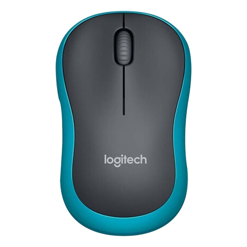 M185(M186) 鼠标 罗技 无线鼠标 办公鼠标 对称鼠标 黑色蓝边 带无线2.4G接收器