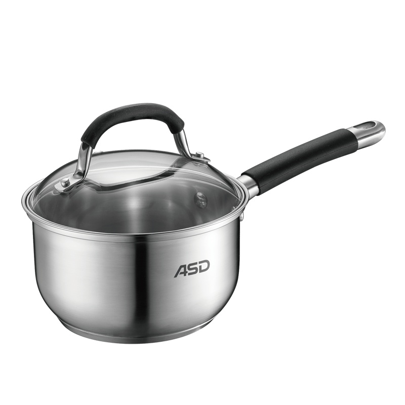 爱仕达(ASD)304不锈钢宝宝小奶锅16cm 家用加厚复底婴儿迷你辅食锅省时耐磨耐用加高泡面轻便易洁汤锅燃气电磁炉通用