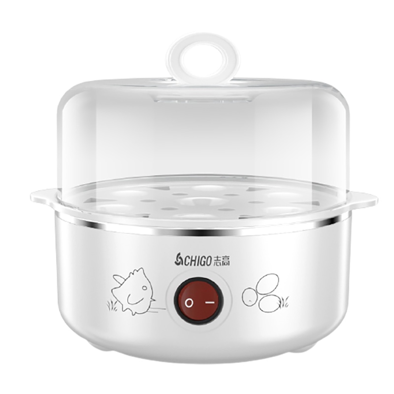 志高(CHIGO)煮蛋器ZDQ210 蒸煮热多功能 防干烧断电 不锈钢蒸碗 双层蒸蛋器 早餐机