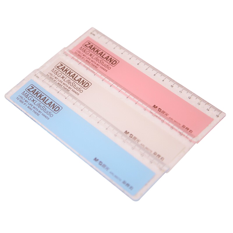 晨光直尺加宽型杂粮丸系列直尺 颜色随机10把装 15cm直尺杂粮丸ARL96076