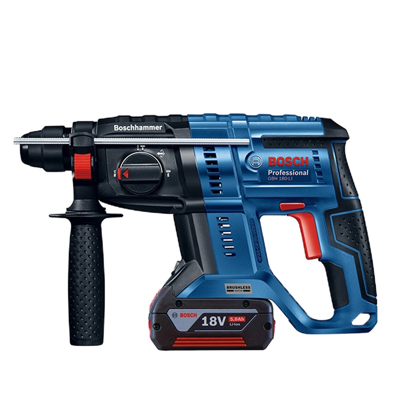 博世(BOSCH)GBH 180-LI 锂电无刷电锤 18V多功能锂电充电式电锤/冲击钻 电池+快充充电器(单位:套)