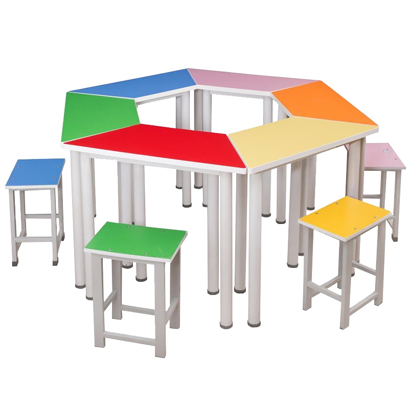 涡润+梯形彩色美术桌GR873