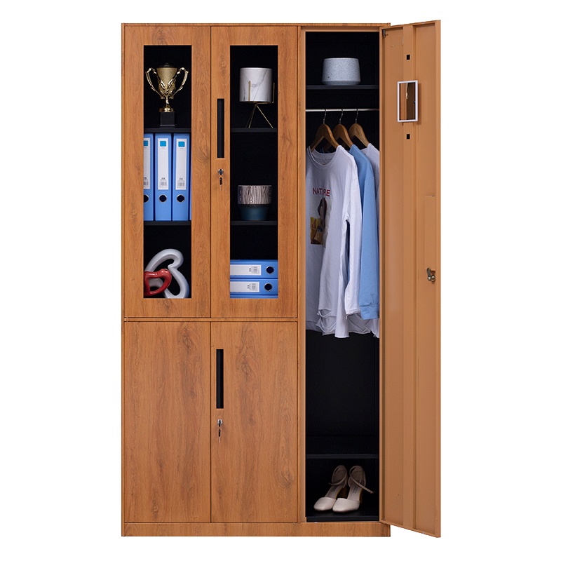 永格加厚办公室文件柜全钢制转印木纹资料档案储物柜仿木质储物更衣柜