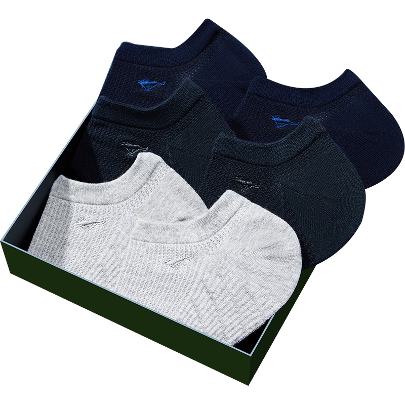 七匹狼【抗菌】6双装春夏季休闲船袜男式运动透气棉质男士袜子男