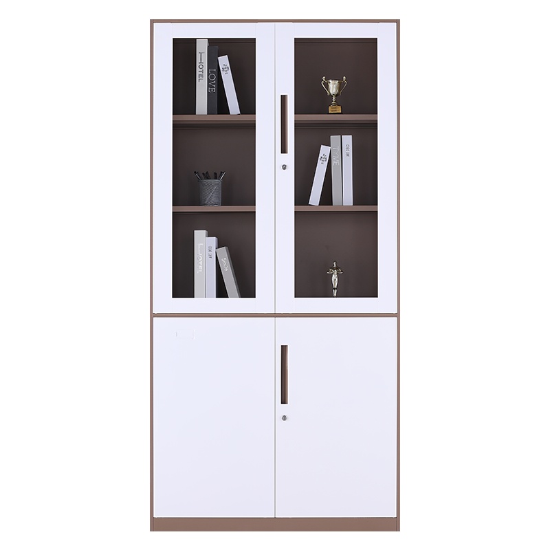 震海 大器械文件柜办公柜咖套白档案资料柜钢制加厚办公室储物柜 家用书柜