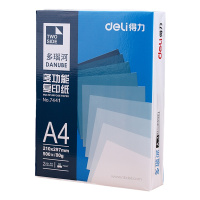 得力(deli) 多瑙河 7441 A4复印纸办公用品 70克 500张/包 5包/箱 2500张 1箱装