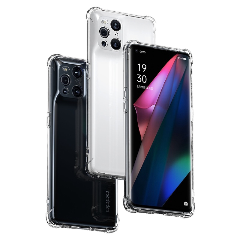 ESCASE OPPO Find X3/3Pro手机壳保护套 TPU全包气囊防摔壳(有吊绳孔)ES-iP9系列 升级版透