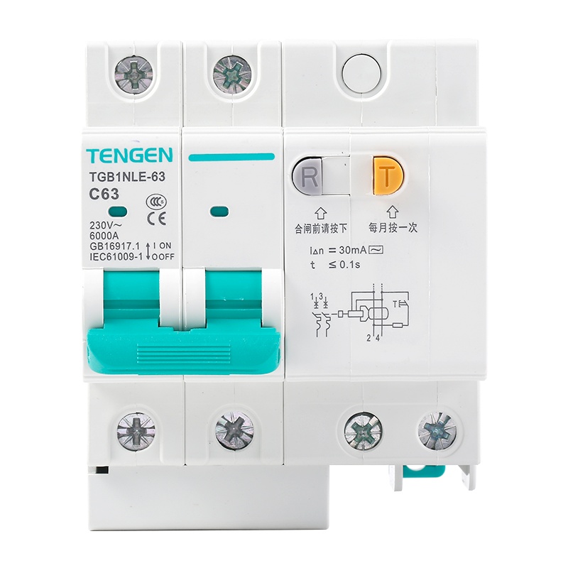 天正电气 TGB1NLE-32 2P D 20A 6KA AC230V 01070230124 微断漏电保护