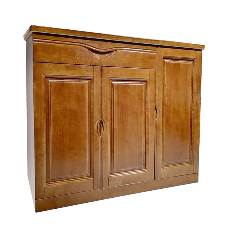 刘利博-鞋柜 橡木油漆三门双抽屉鞋柜