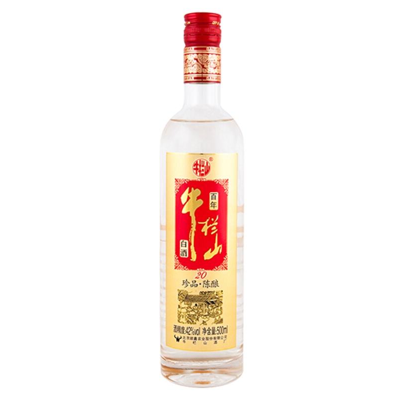 牛栏山百年二锅头白酒 珍品陈酿20 土豪金 (红标)42度500ml 整箱8瓶装