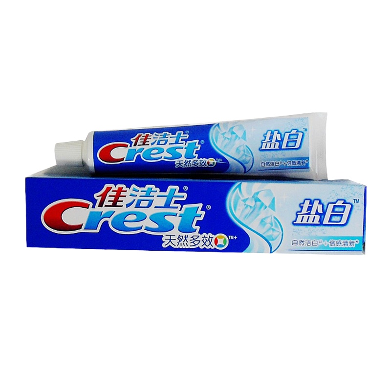 佳洁士(Crest) 盐白牙膏 天然多效 清凉薄荷香型 清新口气 自然洁白 倍感清新 140g 20支装