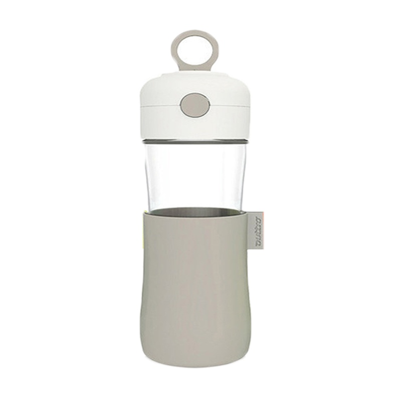 三光云彩(GLASSLOCK)苏打玻璃水杯韩国进口运动水杯咖啡色 500ml男女学生带盖随手杯子GL733