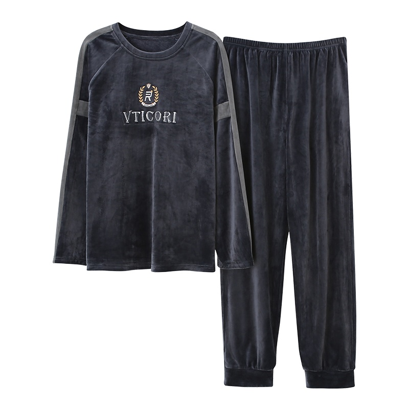 猫人男士珊瑚绒睡衣秋冬季薄款长袖海岛绒保暖冬款法兰绒家居服