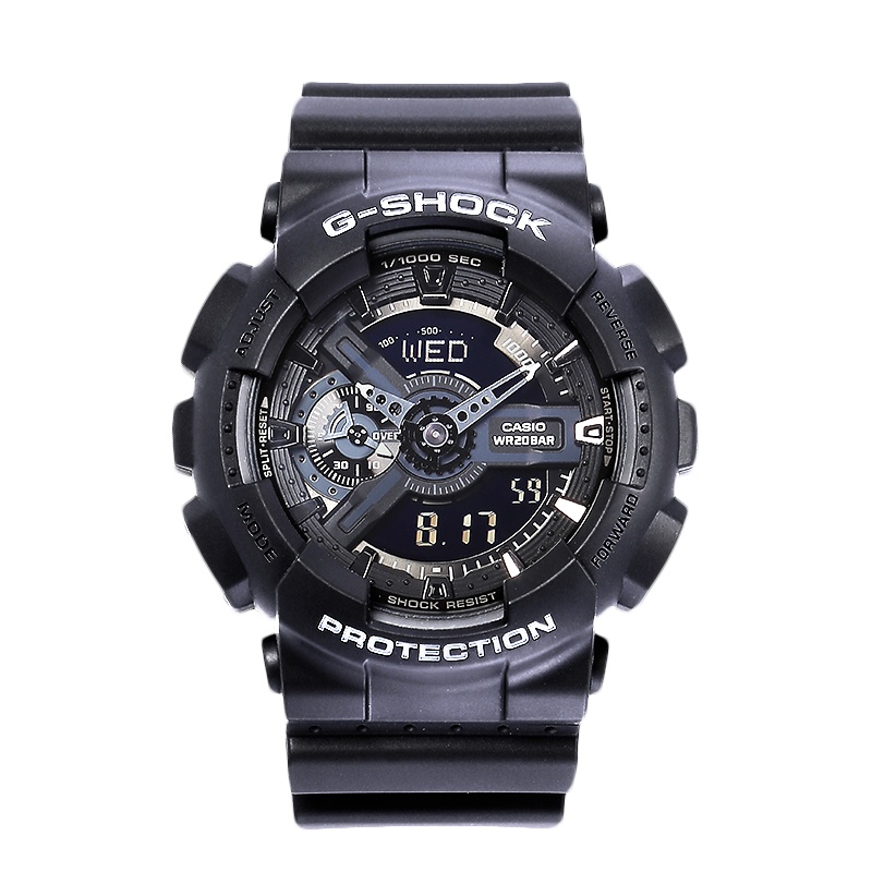 卡西欧（CASIO）男士手表 G-SHOCK 运动双显电子表男 200m防水 GA-110-1B