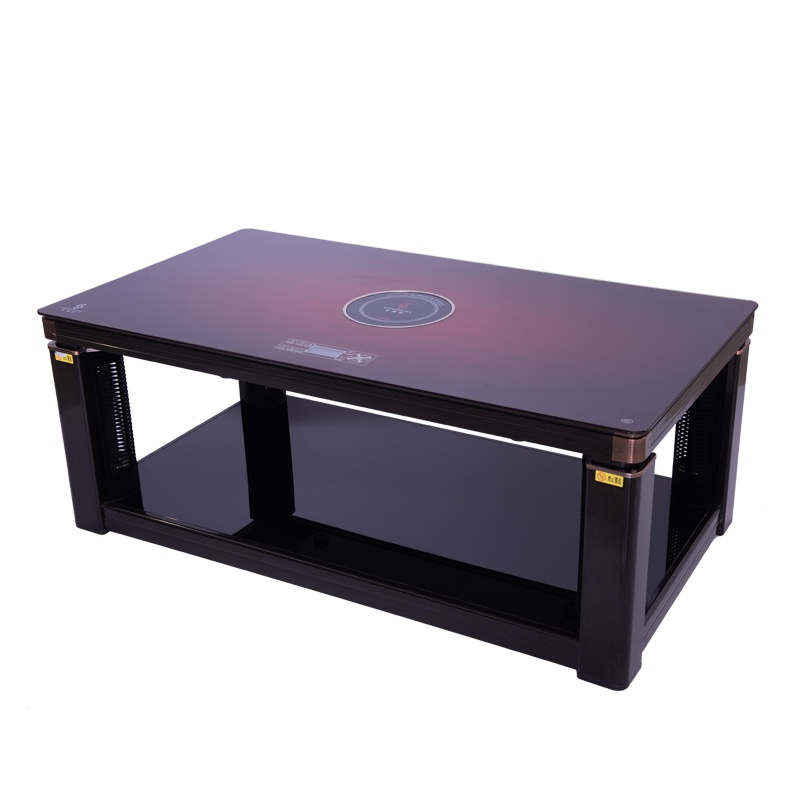 艾尚佳电暖炉电暖桌取暖桌升降电暖茶几B2渐变红磨砂黑138*75*53.5cm取暖茶几家用电取暖器烤火电炉桌