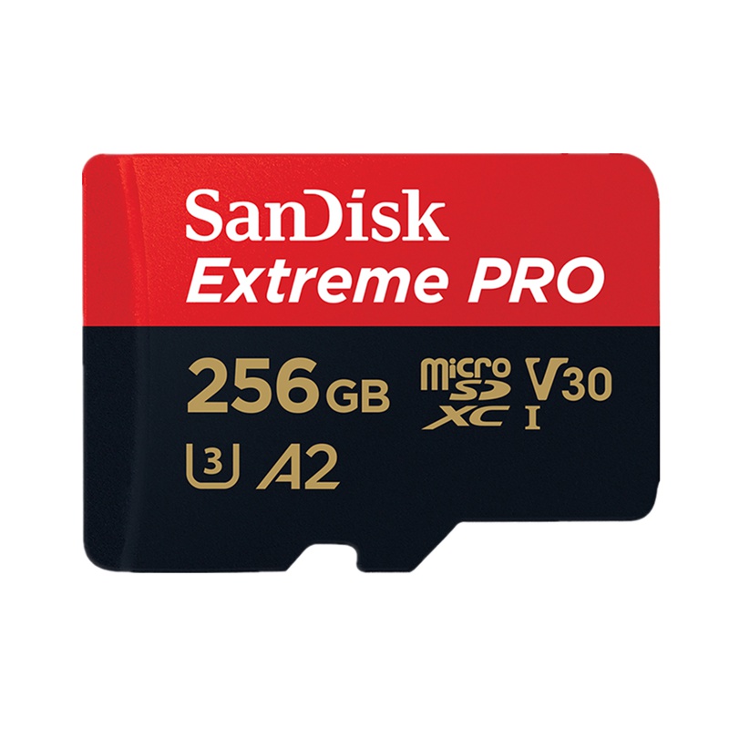 闪迪 读170MB/s写90MB/s V30 U3运动相机无人机手机4K高清视频存储卡 红黑色 高速TF卡 256G