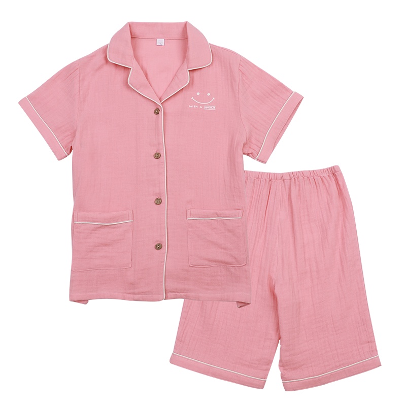 红豆女童夏装家居服套装2020新款儿童宝宝短袖简约舒适纯棉家居服套装H0J3120