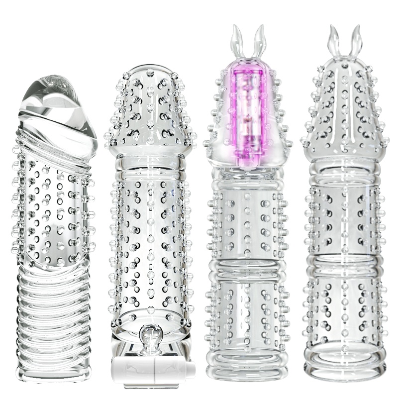 YEAIN夜樱威震天水晶套 男用加长加粗阴茎套阳具套 增大增粗器具狼牙套 大颗粒螺纹锁精环 夫妻房事性玩具成人情趣性用