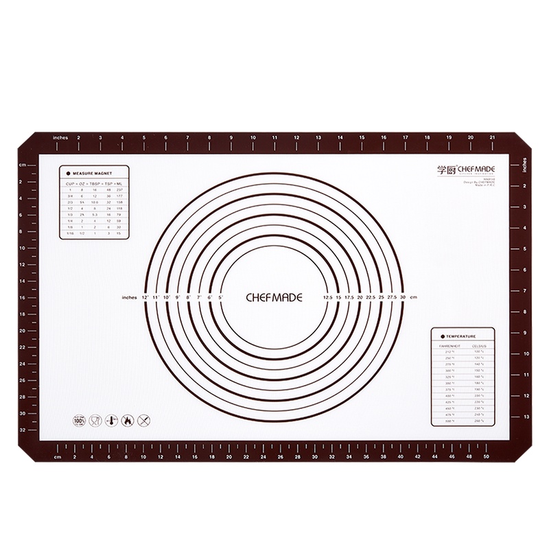 学厨 60*40cm大号面案 硅胶垫 烘焙工具 和面垫 案板硅胶面板擀面板 防滑揉面垫 家用食品级 WK9146