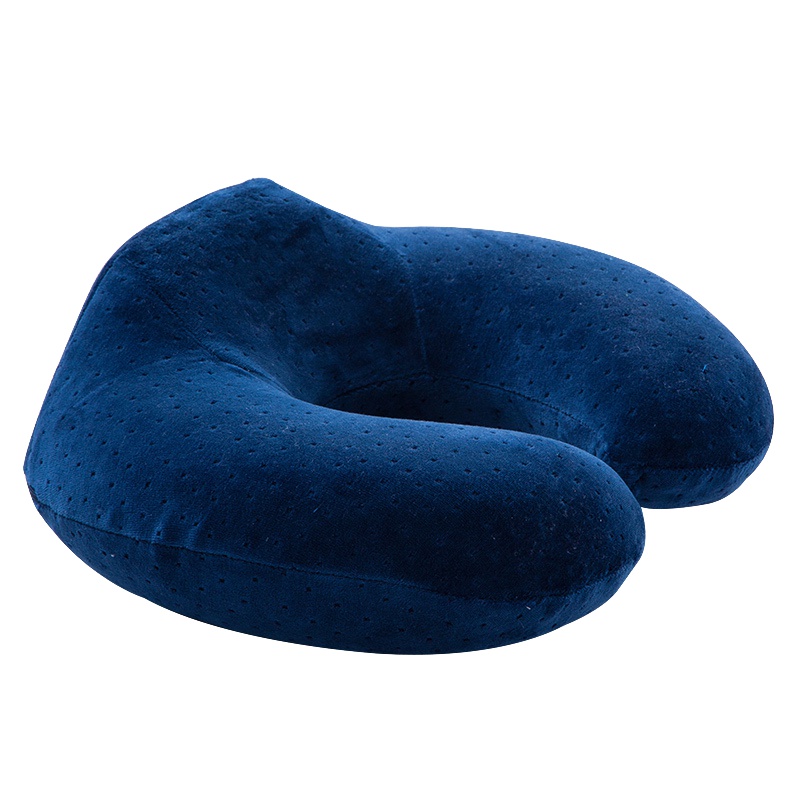 北极绒(Bejirog)家纺 竹炭记忆棉U型枕芯天鹅绒可拆洗慢回弹办公室车载护颈枕头秋季冬季记忆枕芯