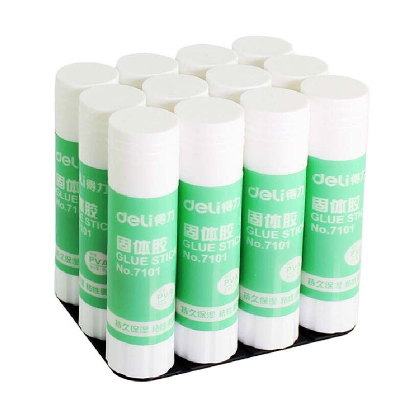 得力(deli) 7101 强力固体胶 学生办公用品 9g/支 12支/盒 5盒装
