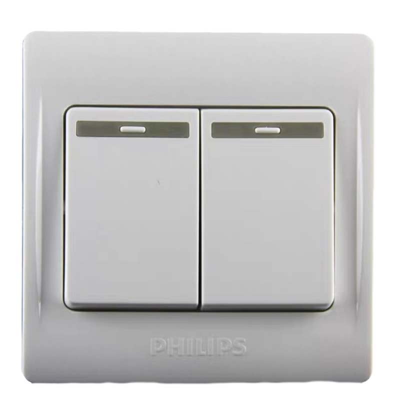 飞利浦 墙壁开关 10A220V Q2/262二位大跷板单极开关（单位：只）