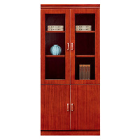 鸿业盛大FSH-C0402两门书柜办公室柜子文件柜木质资料柜油漆实木皮书柜储物柜900L*420W*2000H