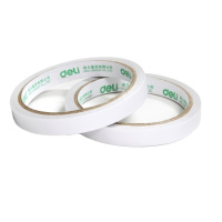 得力30401棉纸双面胶带12mm*10y*80um 24卷/袋