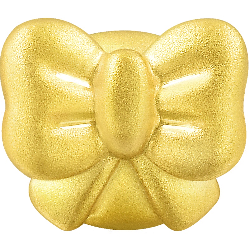 周生生(CHOW SANG SANG)金吊坠足金Charme串珠系列蝴蝶结转运珠定价