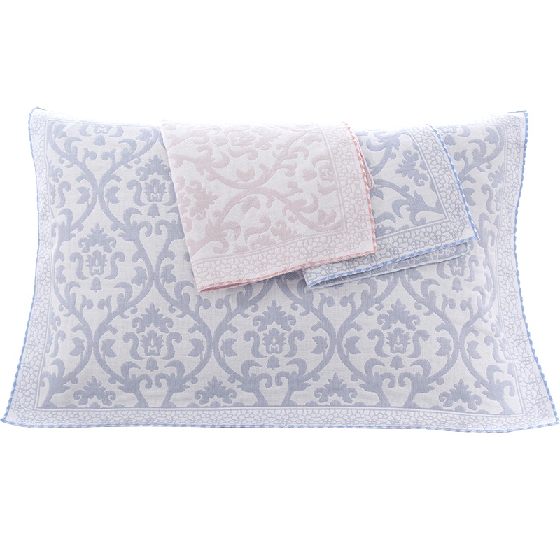 图强 2条一对装纯棉纱布枕巾成人舒适透气学生四季加大枕巾不掉色