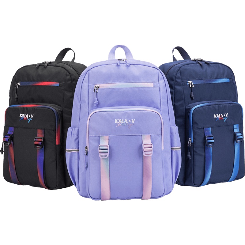 卡拉羊新款中学生抑菌大容量双肩包女时尚透气多功能背包男双肩包