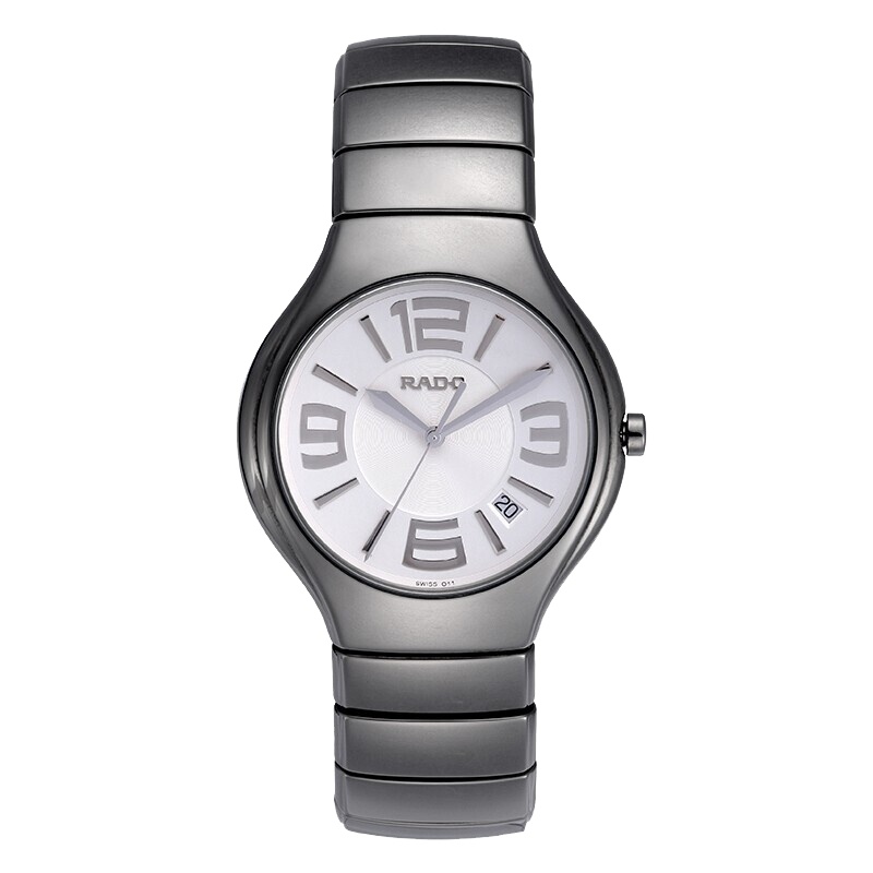 雷达(RADO)瑞士手表 真系列 简约时尚商务款石英男士腕表 40mm白盘陶瓷表带 R27654112