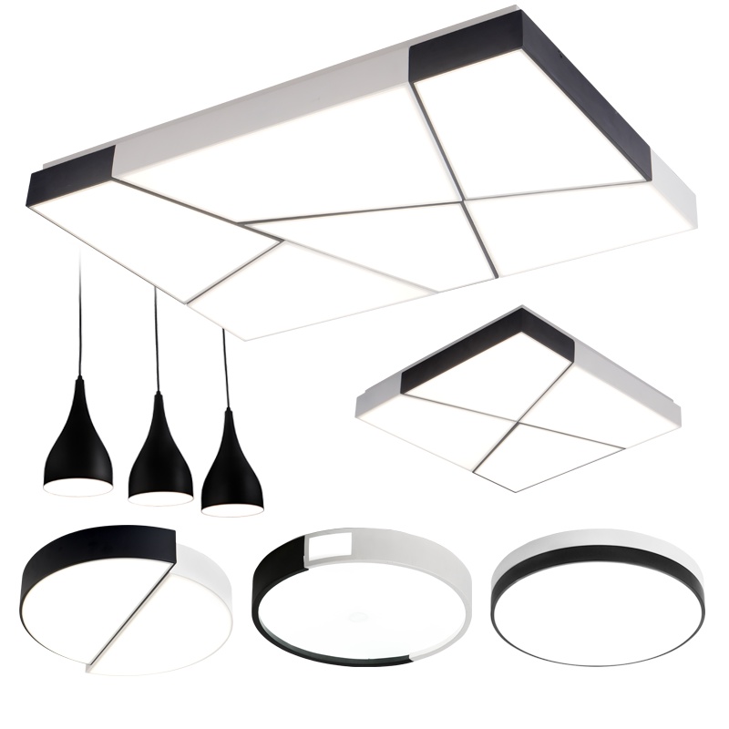 Grevol品拓(PINTUO)LED吸顶灯北欧简约现代客厅灯长方形铁艺吸顶灯具套餐组合卧室灯灯具套餐30M2