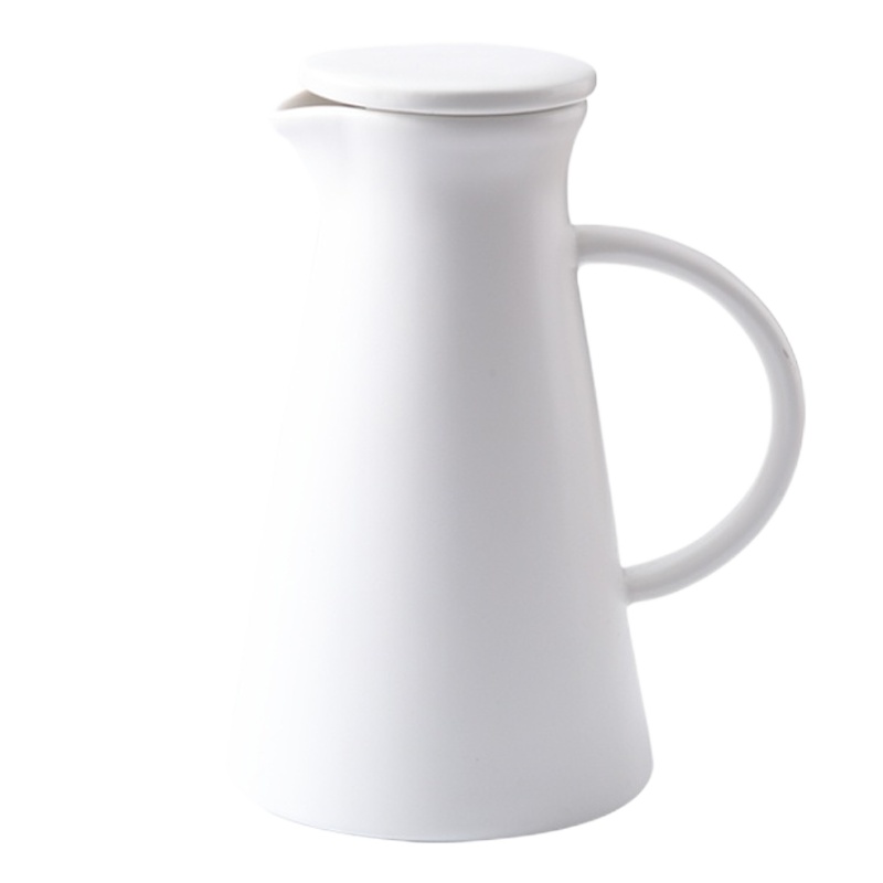 北欧创意简约 陶瓷冷水壶凉水壶耐热可高温大容量家用水壶陶瓷壶 FENGHOU 水壶[哑白]