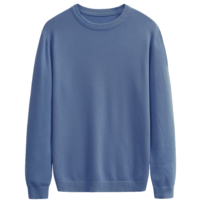 鸭鸭(yaya)新款秋冬季纯色圆领青年针织套头打底毛衫