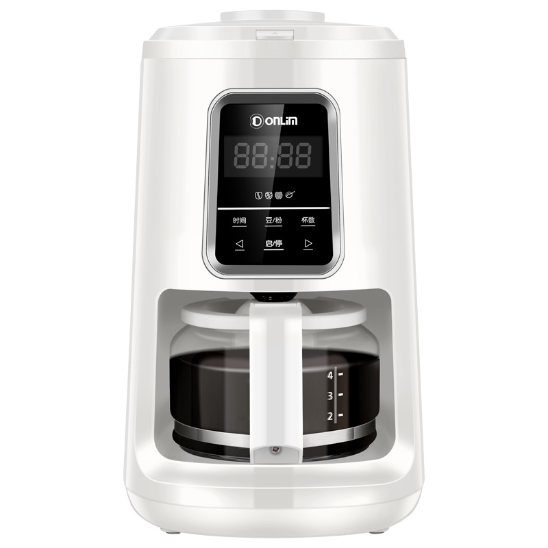 东菱(Donlim)咖啡机DL-KF1061白色全自动现磨咖啡机家用小型美式迷你一体办公室现磨豆研磨煮