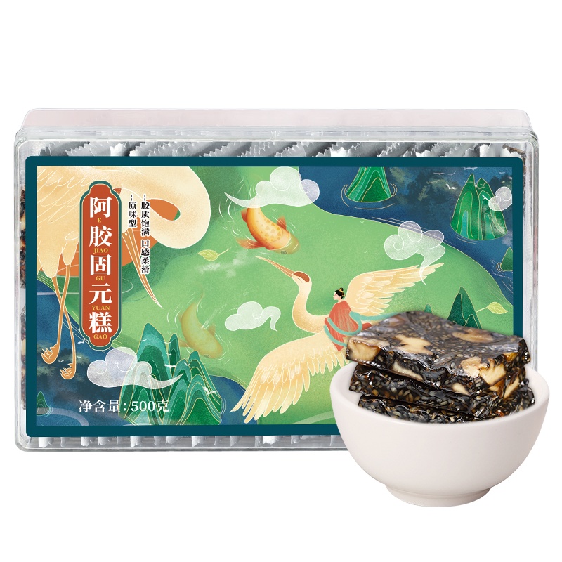 青源堂牌 阿胶糕即食阿胶固元膏原味500克特产