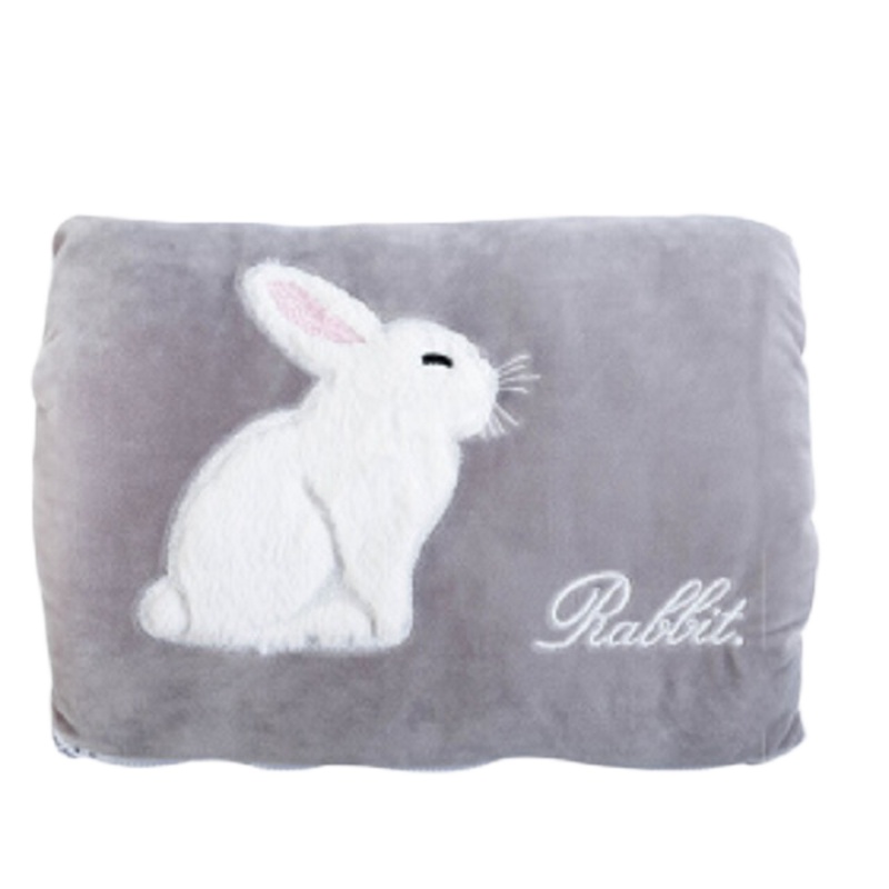 酷客(KUKE) 热水袋兔子刺绣注水防爆暖手宝充电安全萌萌可爱水电分离防爆电暖袋灰色